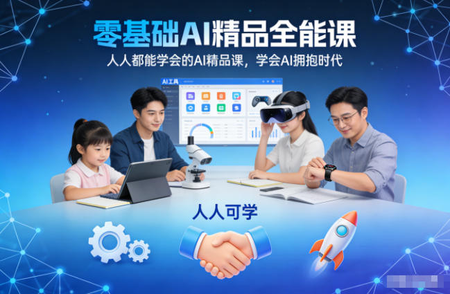 零基础AI精品全能课，人人都能学会的AI精品课，学会AI拥抱时代-青虫资源网
