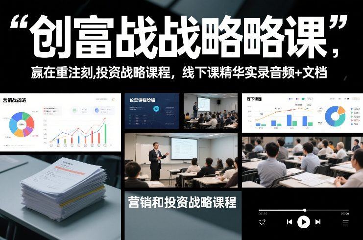 创富战略课，赢在重注时刻，营销和投资战略课程，线下课精华实录音频+文档-快名资源网