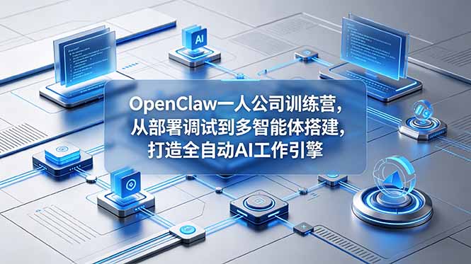 OpenClaw 一人公司训练营，从部署调试到多智能体搭建，打造全自动 AI 工作引擎-快名资源网
