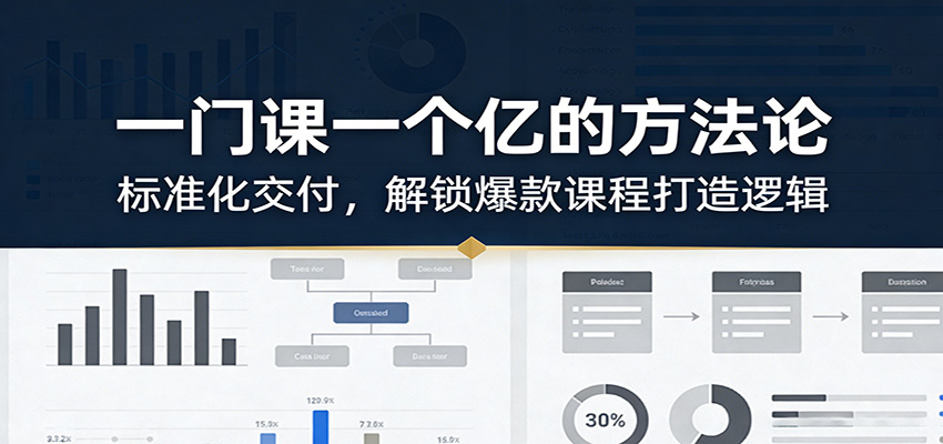 一门课一个亿的方法论：标准化交付，解锁爆款课程打造逻辑-快名资源网