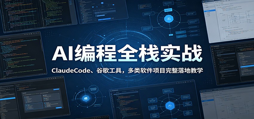 AI编程全栈实战：ClaudeCode、谷歌工具，多类软件项目完整落地教学-快名资源网
