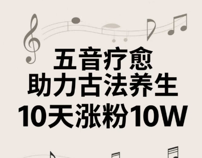 古法五音养生教程，五音疗愈的视频的制作方法，2-4小时就能学会，作者10天涨粉10W-快名资源网