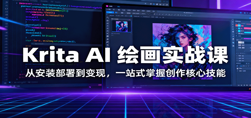 Krita AI 绘画实战课：从安装部署到变现，一站式掌握创作核心技能-快名资源网