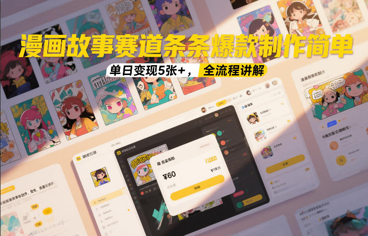 漫画故事赛道条条爆款制作简单，单日变现5张+，全流程讲解-快名资源网
