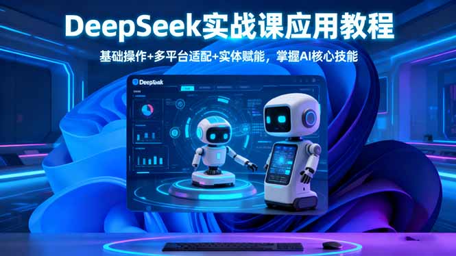 DeepSeek实战课应用教程、基础操作+多平台适配+实体赋能，掌握AI核心技能-快名资源网