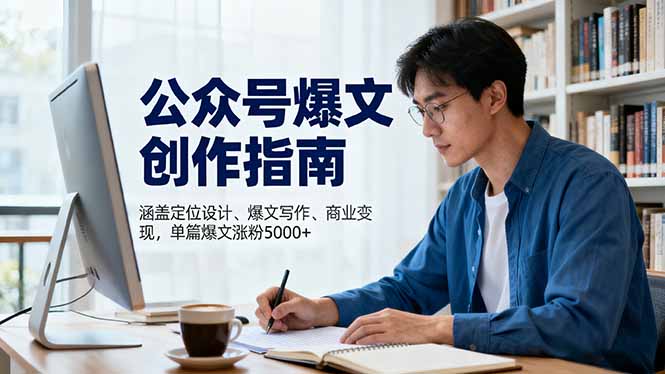 公众号爆文创作指南，涵盖定位设计+爆文写作+商业变现，单篇爆文涨粉5000+-快名资源网