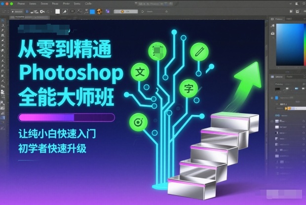 从零到精通Photoshop全能大师班，让纯小白快速入门，初学者快速升级-快名资源网