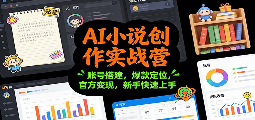 AI小说创作实战营：账号搭建，爆款定位，官方变现，新手快速上手-快名资源网