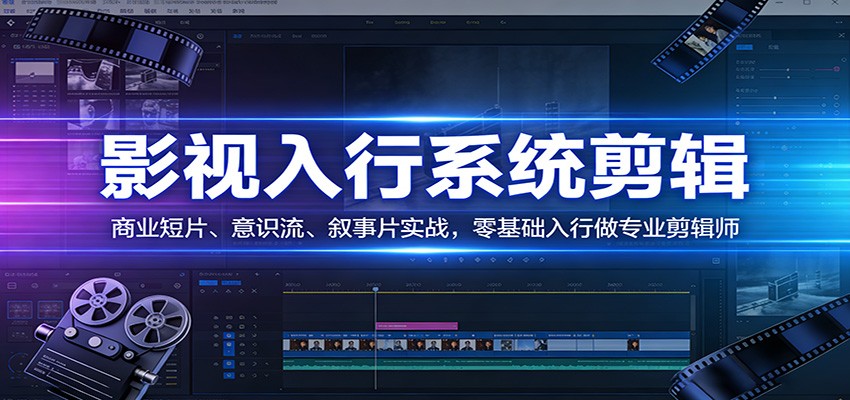 影视系统剪辑，商业短片、意识流、叙事片实战，零基础入行做专业剪辑师-快名资源网