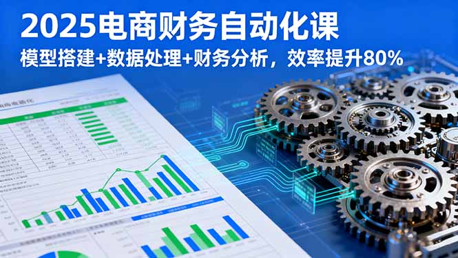 2025电商财务自动化课，模型搭建+数据处理+财务分析，效率提升80%-快名资源网