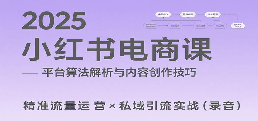 2025小红书电商课：解析算法，创作高转化内容，助力卖家获取流量实现变现(录音)-快名资源网
