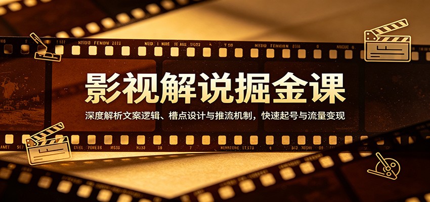 影视解说掘金课：深度解析文案逻辑、槽点设计与推流机制，快速起号与流量变现-快名资源网