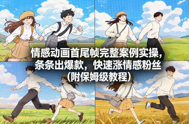 情感动画首尾帧完整案例实操，条条出爆款，快速涨情感粉丝(附保姆级教程)-快名资源网
