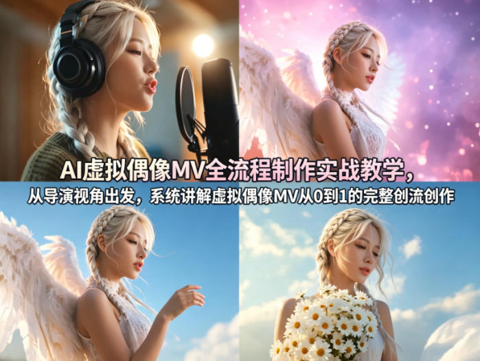 AI虚拟偶像MV全流程制作实战教学，从导演视角出发，系统讲解虚拟偶像MV从0到1的完整创作流程-快名资源网