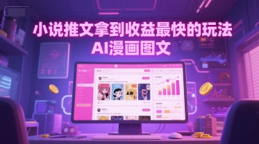 小说推文拿到收益最快的玩法，AI漫画图文-快名资源网