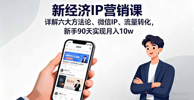新经济IP营销课：详解六大方法论、微信IP、流量转化，新手90天实现月入10w-快名资源网