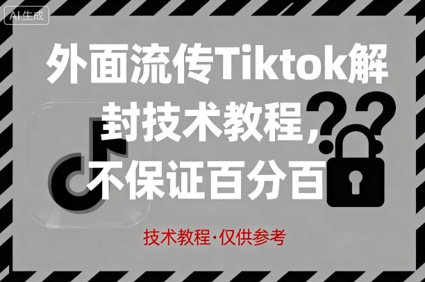 外面流传Tiktok解封技术教程，不保证百分百，具体自测-青虫资源网