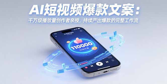 AI短视频爆款文案：千万级播放量创作者亲授，持续产出爆款的完整工作流-快名资源网