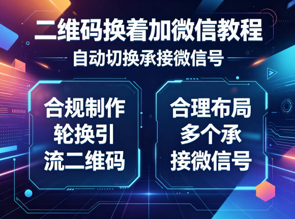 二维码换着加微信教程，自动切换承接微信号，合规制作轮换引流二维码，合理布局多个承接微信号-快名资源网