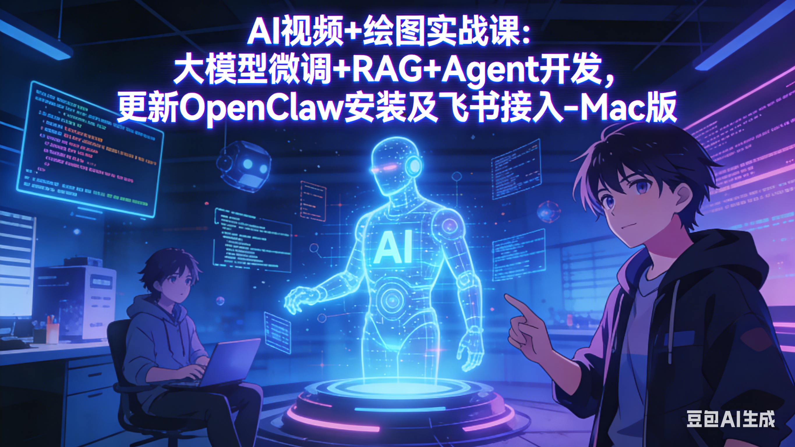 AI视频+绘图实战课：大模型微调+RAG+Agent开发，更新OpenClaw安装及飞书接入-Mac版-快名资源网