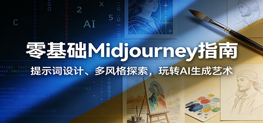 零基础Midjourney指南：提示词设计、多风格探索，玩转AI生成艺术-快名资源网