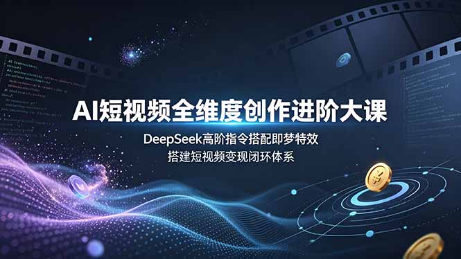 AI短视频全维度创作进阶大课，DeepSeek高阶指令搭配即梦特效，搭建短视频变现闭环体系-青虫资源网