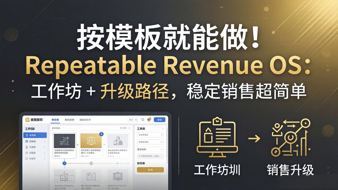 按模板就能做！Repeatable Revenue OS：工作坊 + 升级路径，稳定销售超简单-快名资源网