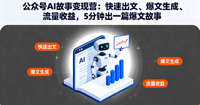 公众号AI故事变现营：快速出文、爆文生成、流量收益，5分钟出一篇爆文故事-快名资源网