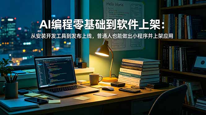 AI编程零基础到软件上架：从安装开发工具到发布上线，普通人也能做出小程序并上架应用商店-青虫资源网