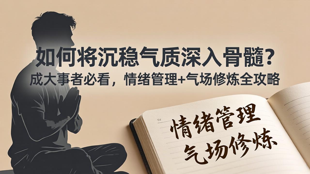付费文章：如何将沉稳气质深入骨髓？成大事者必看，情绪管理+气场修炼全攻略-青虫资源网