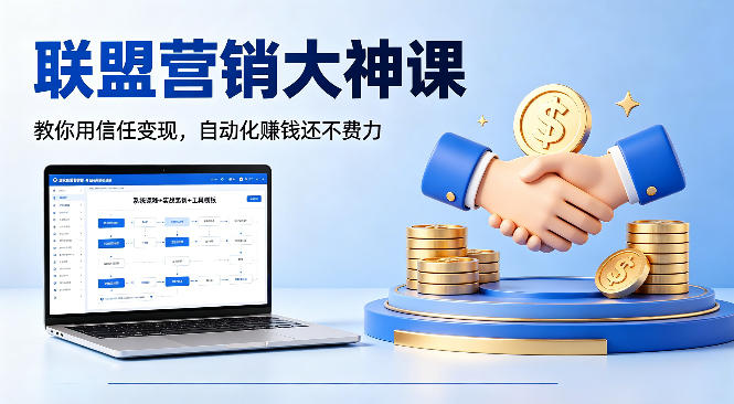 联盟营销大神课，教你用信任变现，自动化賺钱还不费力【原创双语字幕】-快名资源网