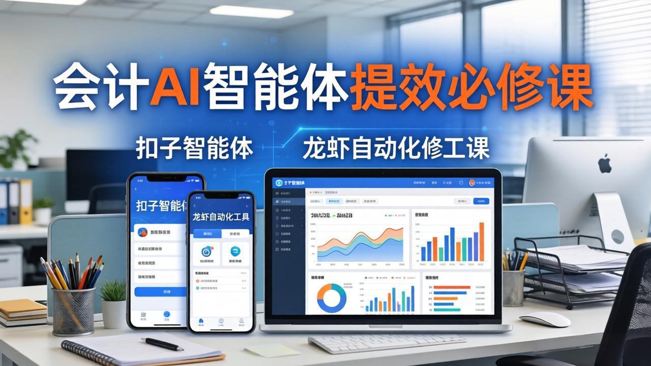 财务会计AI智能体提效必修课：扣子智能体+龙虾自动化+报表分析，一站式提升财务工作效率-青虫资源网