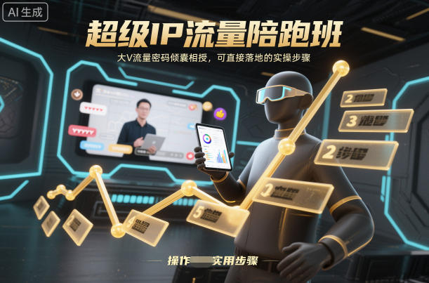超级IP流量陪跑班，大V流量密码倾囊相授，可直接落地的实操步骤-青虫资源网