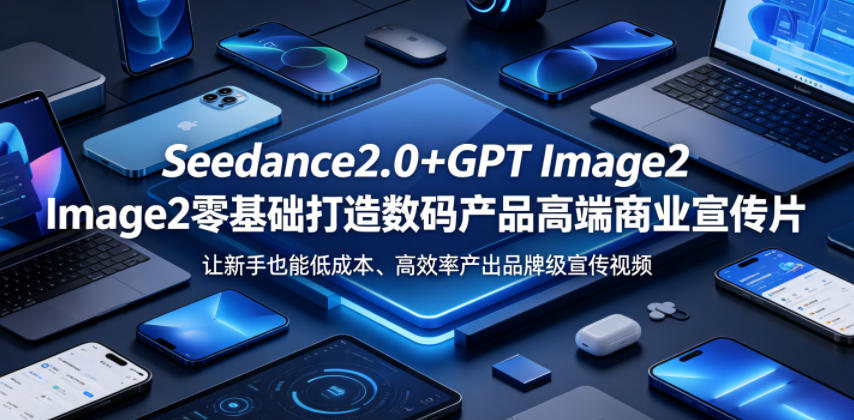 Seedance2.0+GPT Image2零基础打造数码产品高端商业宣传片，让新手也能低成本、高效率产出品牌级宣传视频-快名资源网