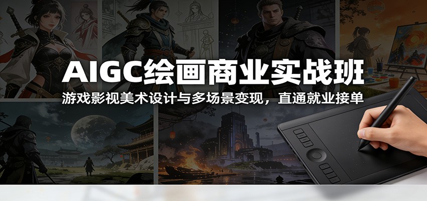 AIGC绘画商业实战班：游戏影视美术设计与多场景变现，直通就业接单-快名资源网