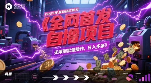 全网首发，2025年最新稳定暴力全自动自撸项目，无限制批量操作，日入多张【揭秘】-快名资源网