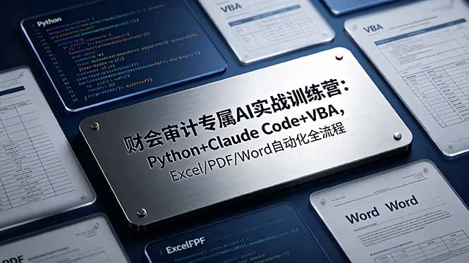 财会审计专属 AI实战训练营：Python+Claude Code+VBA，Excel/PDF/Word自动化全流程-快名资源网