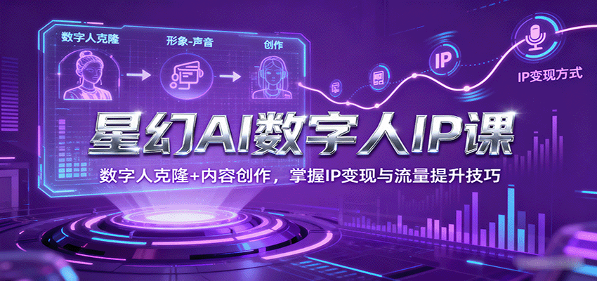 星幻AI数字人IP课，数字人克隆+内容创作，掌握IP变现与流量提升技巧-快名资源网