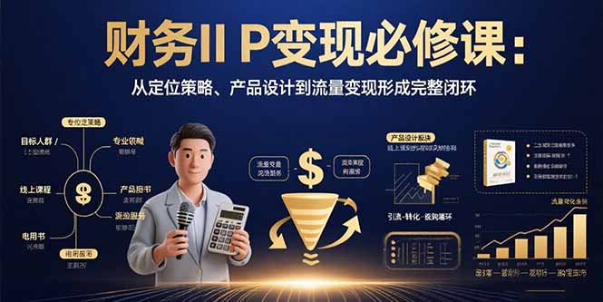 财务IP变现必修课：从定位策略、产品设计到流量变现形成完整闭环-快名资源网