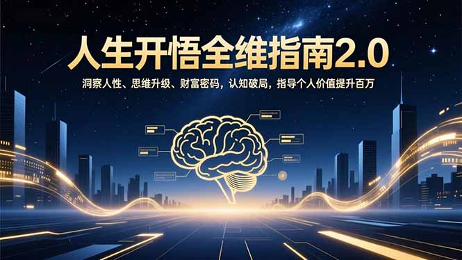 人生开悟全维指南2.0：洞察人性、思维升级、财富密码，认知破局，指导个人价值提升百万-快名资源网