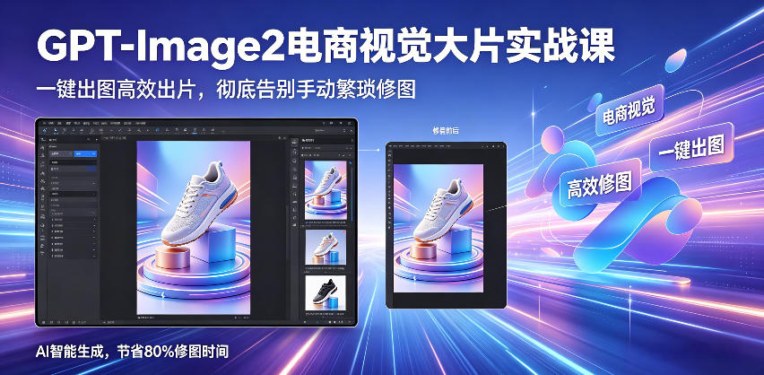 GPT-Image2电商视觉大片实战课，一键出图高效出片，彻底告别手动繁琐修图-快名资源网