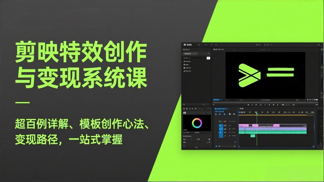 剪映特效创作与变现系统课，超百例详解、模板创作心法、变现路径，一站式掌握-快名资源网