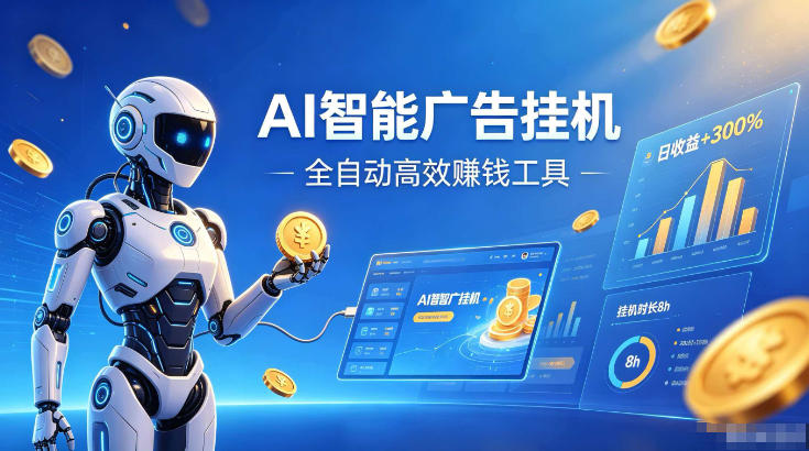 AI智能广告挂G，在家自动賺收益，全程无需人工操作、不用直播、不用拉人【揭秘】-青虫资源网