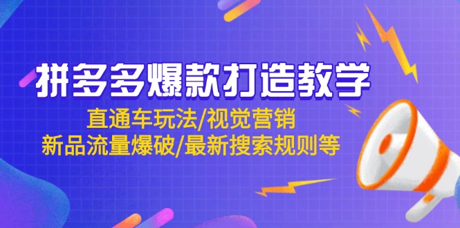 拼多多爆款打造教学：直通车玩法/视觉营销/新品流量爆破/最新搜索规则等-快名资源网