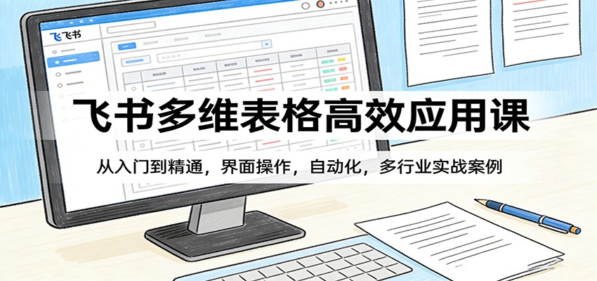 飞书多维表格高效应用课：从入门到精通，界面操作，自动化，多行业实战案例-快名资源网
