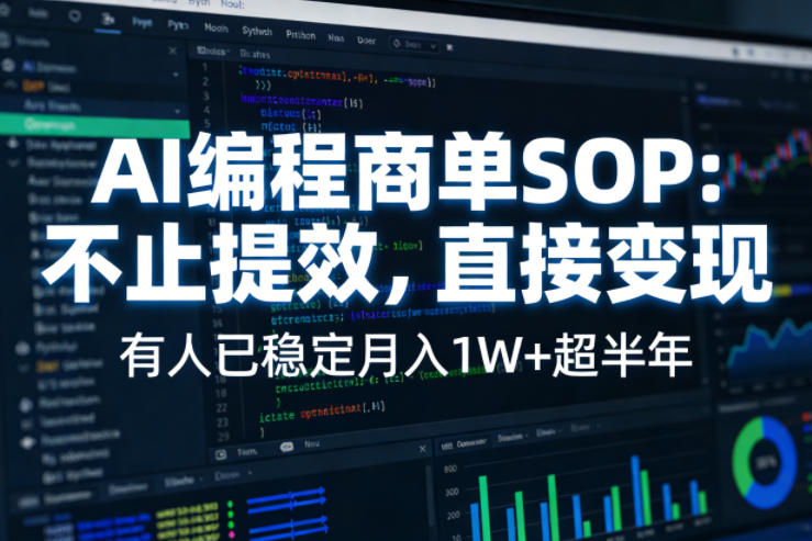 AI编程商单SOP，AI编程不能只给工作提效，还要直接变现，有人已经稳定月入1W+半年了-快名资源网