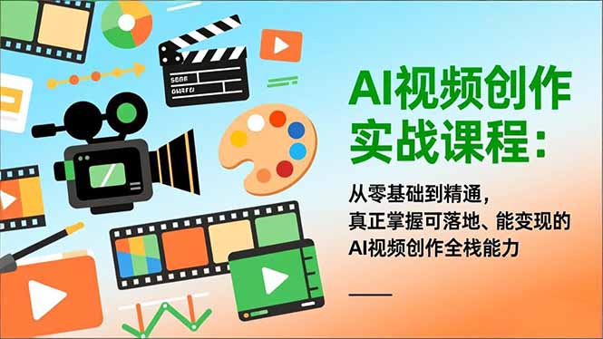 AI视频创作实战课程：从零基础到精通，真正掌握可落地、能变现的AI视频创作全栈能力-快名资源网