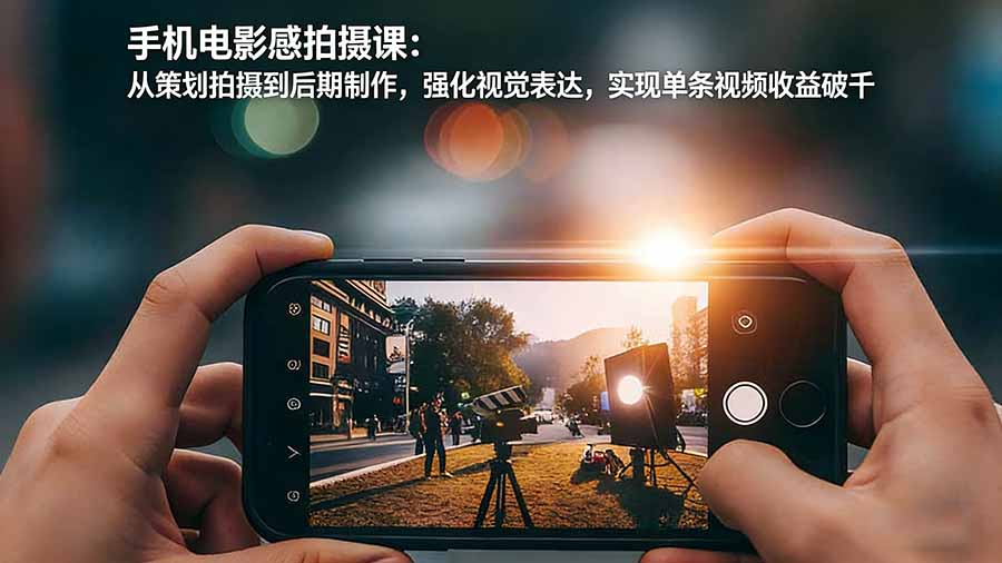 手机电影感拍摄课：从策划拍摄到后期制作，强化视觉表达，实现单条视频收益破千-快名资源网