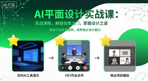AI平面设计实战课，实战演练，解锁创意之门，掌握设计之道-青虫资源网