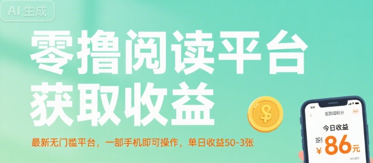 零撸阅读平台获取收益，最新无门槛平台，一部手机即可操作，单日收益50-3张【揭秘】-快名资源网
